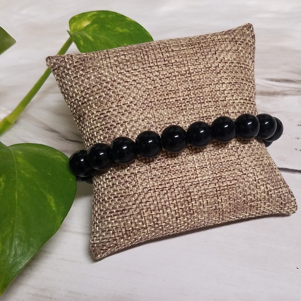 Beaded Black Stretch Bracelet